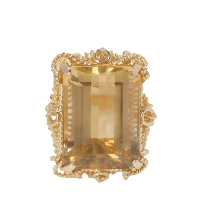 Bague importante en or jaune et citrine - Castafiore