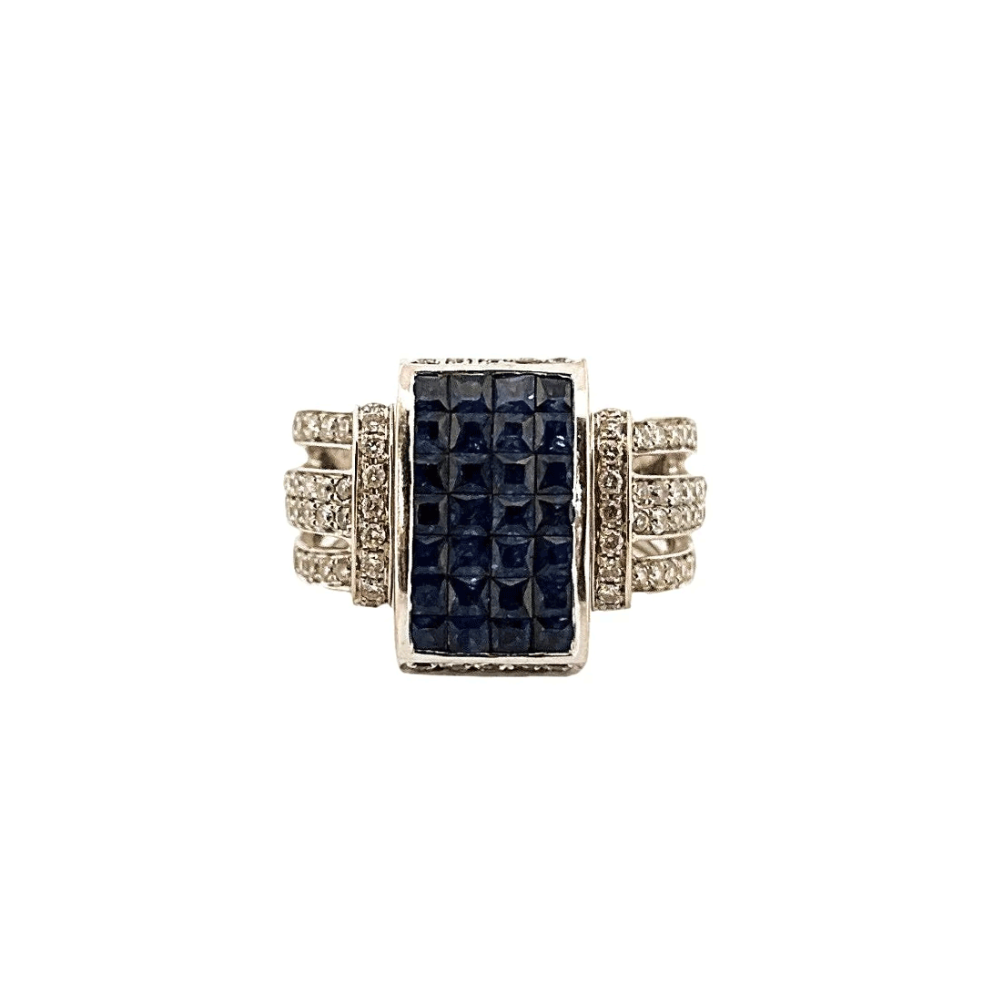 Bague J by A&D en or blanc, saphirs et diamants - Castafiore