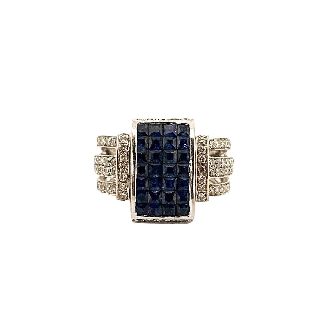 Bague J by A&D en or blanc, saphirs et diamants - Castafiore