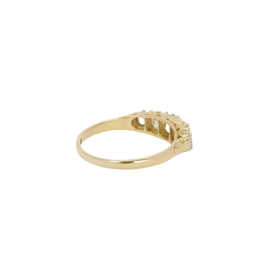 Bague jarretière en or et diamants taille ancienne - Castafiore