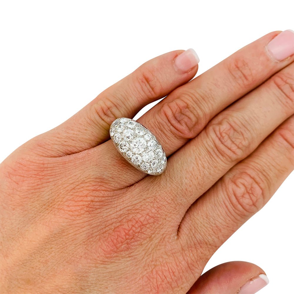 Bague jarretière platine et diamants - Castafiore