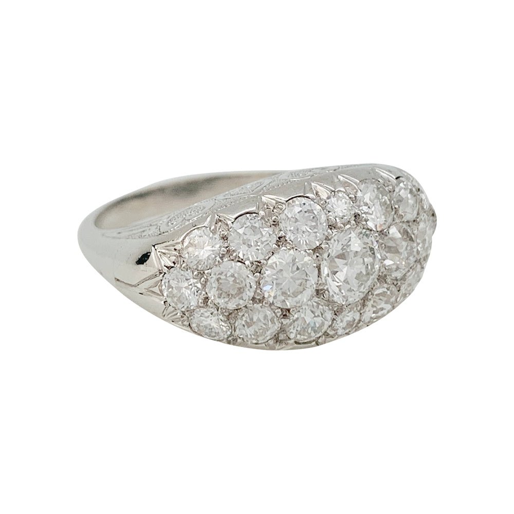 Bague jarretière platine et diamants - Castafiore