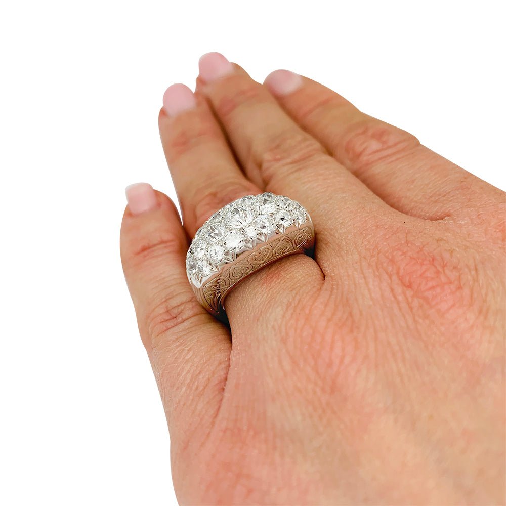 Bague jarretière platine et diamants - Castafiore