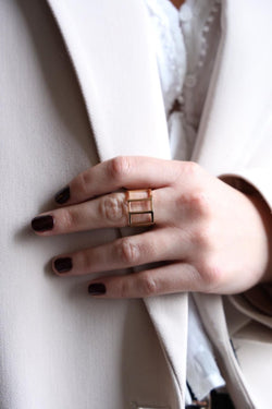 Bague JEM "octogone" en or jaune - Castafiore