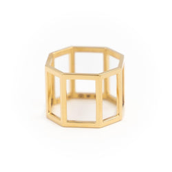 Bague JEM "octogone" en or jaune - Castafiore