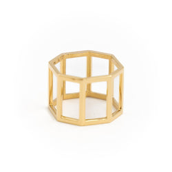 Bague JEM "octogone" en or jaune - Castafiore