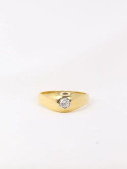 Bague jonc anglais en or et diamant 0,15ct - Castafiore