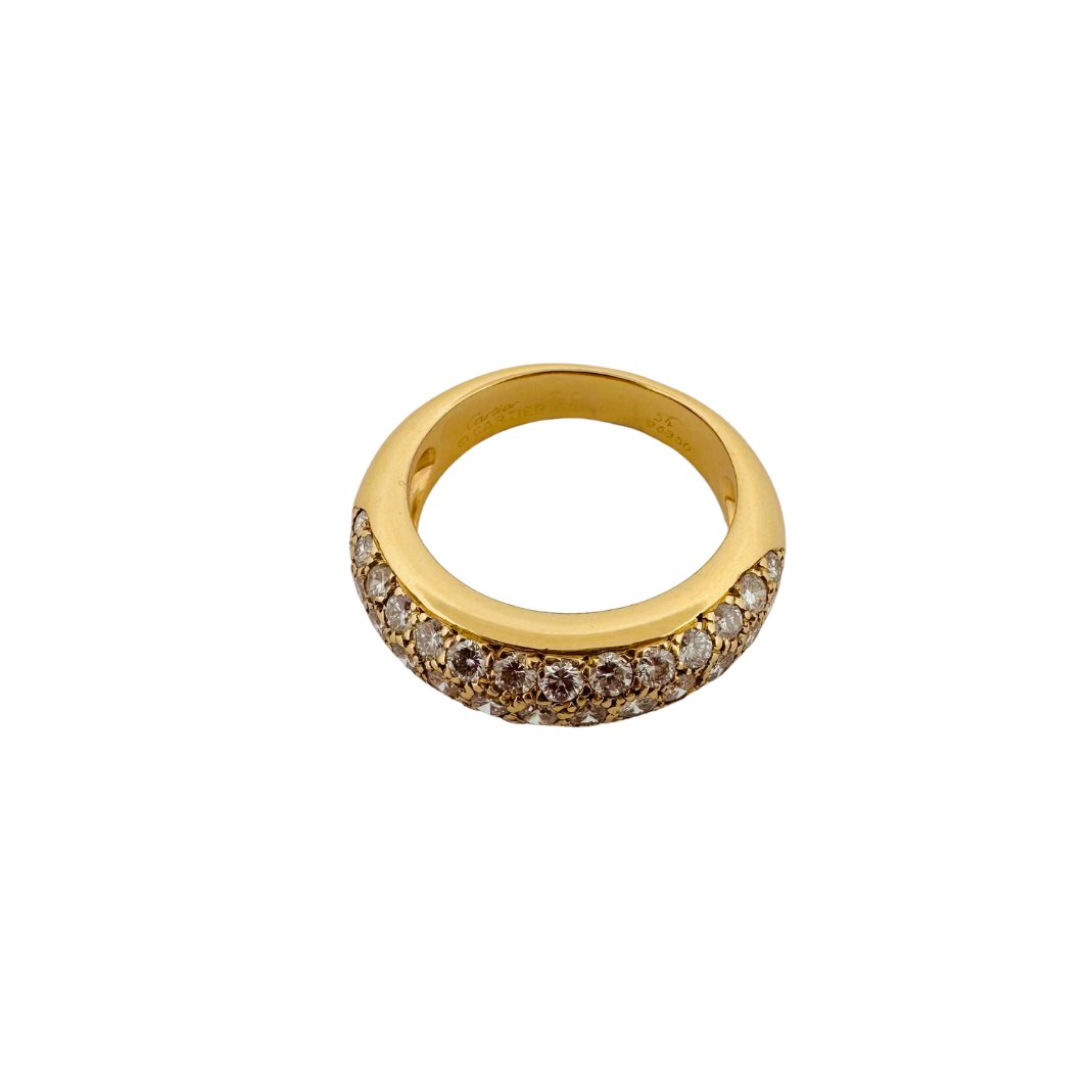 Bague Jonc CARTIER en or jaune et diamants - Castafiore