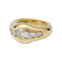 Bague jonc Chaumet, or jaune et diamants - Castafiore
