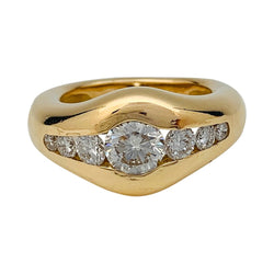 Bague jonc Chaumet, or jaune et diamants - Castafiore