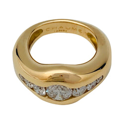 Bague jonc Chaumet, or jaune et diamants - Castafiore