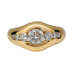 Bague jonc Chaumet, or jaune et diamants - Castafiore