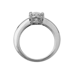 Bague jonc en or blanc, diamant ovale 2,29 cts, H/SI1 - Castafiore