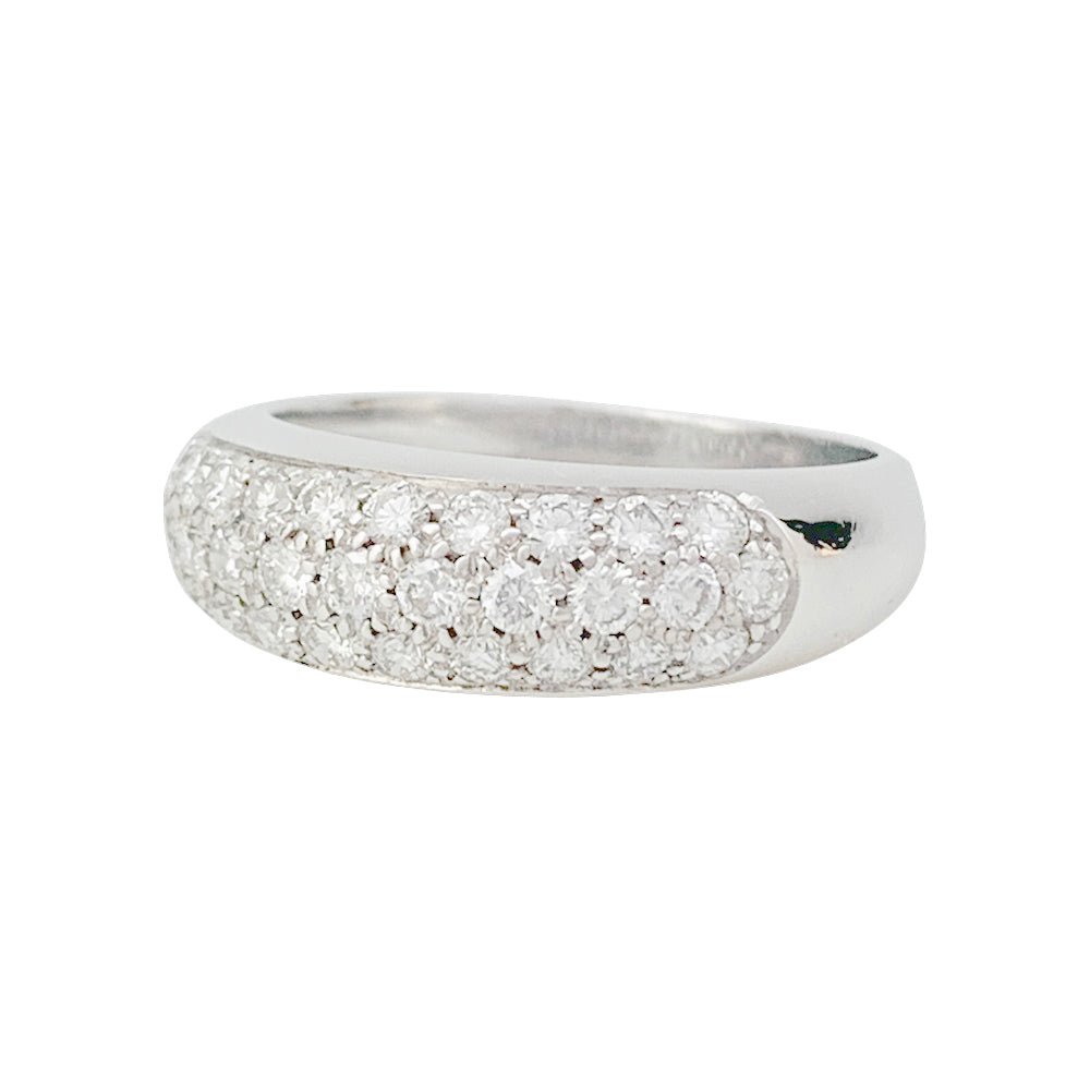 Bague jonc en or blanc, diamants - Castafiore
