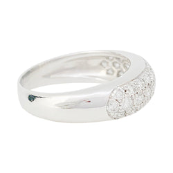 Bague jonc en or blanc, diamants - Castafiore