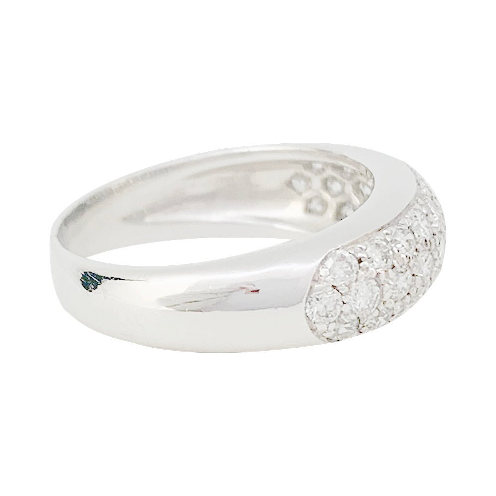 Bague jonc en or blanc, diamants - Castafiore