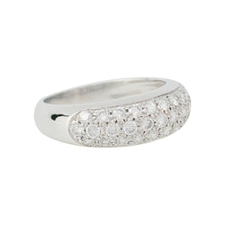 Bague jonc en or blanc, diamants - Castafiore