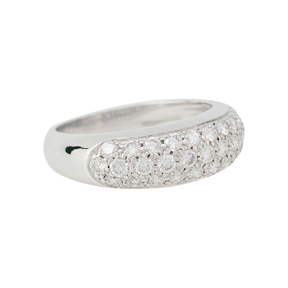Bague jonc en or blanc, diamants - Castafiore