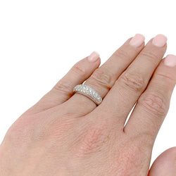 Bague jonc en or blanc, diamants - Castafiore