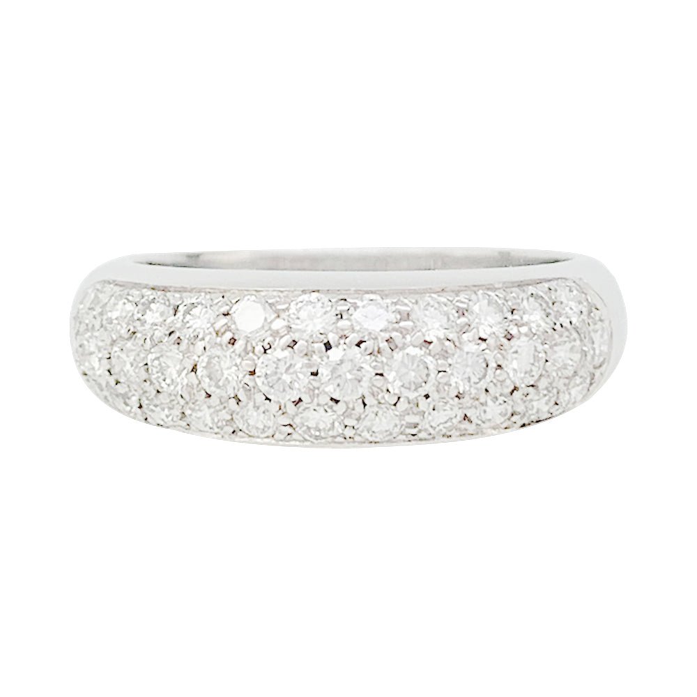 Bague jonc en or blanc, diamants - Castafiore