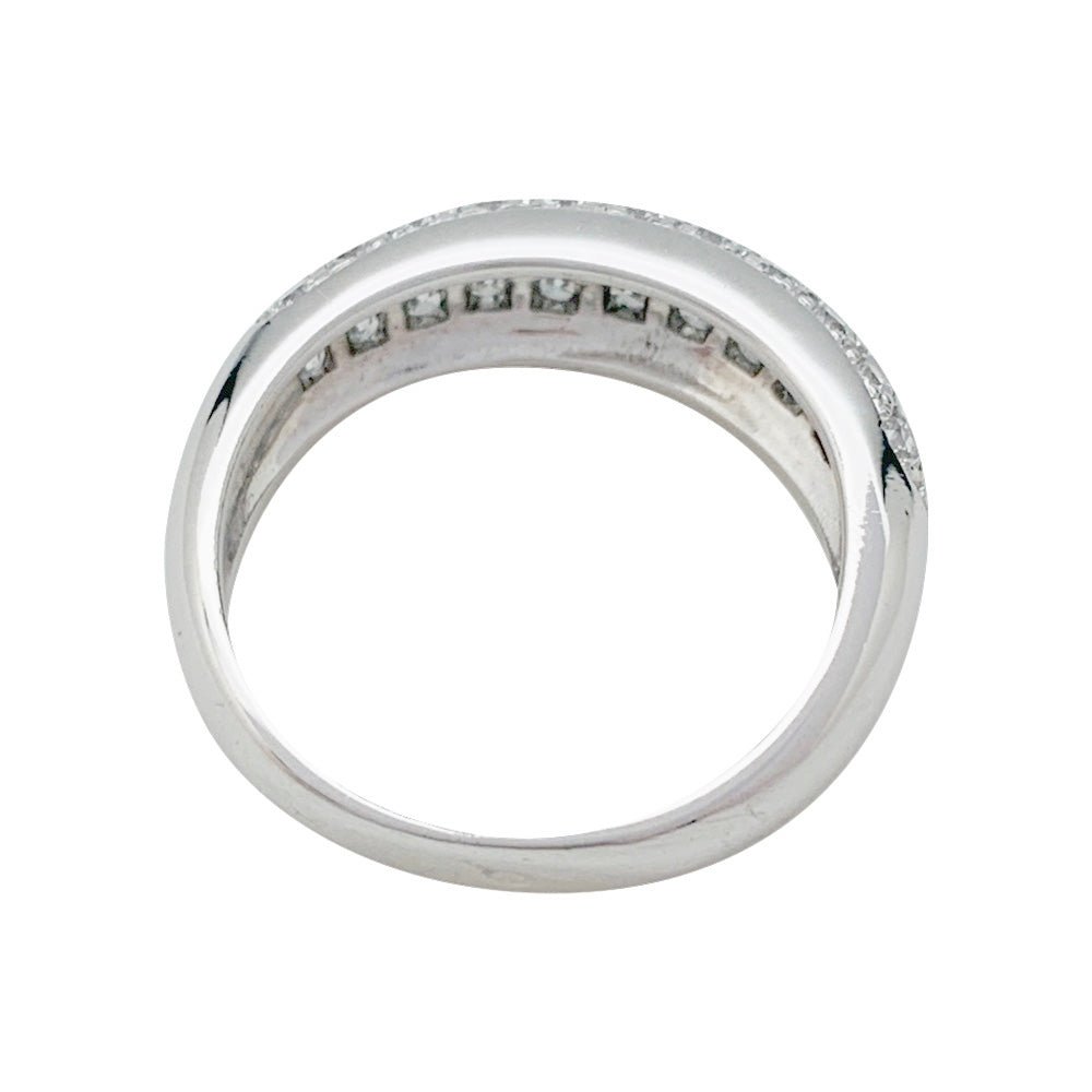 Bague jonc en or blanc, diamants - Castafiore