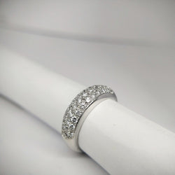 Bague jonc en or blanc et diamants - Castafiore