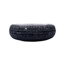 Bague Jonc en or blanc et diamants noirs - Castafiore