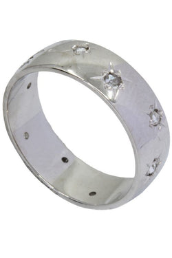 Bague Jonc En Or Blanc Et En Diamants - Castafiore