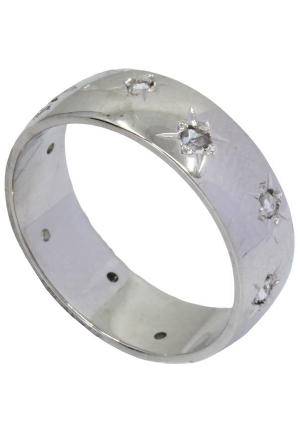 Bague Jonc En Or Blanc Et En Diamants - Castafiore