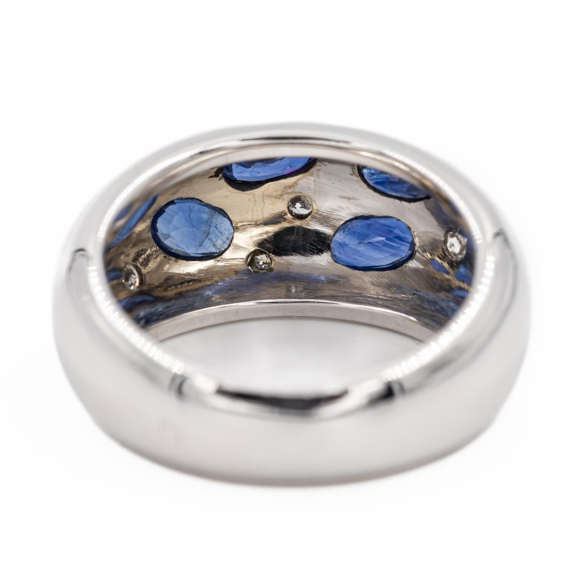 Bague Jonc en or blanc et saphirs et diamants - Castafiore