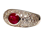 Bague Jonc en or blanc rubis et diamants - Castafiore