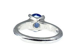 Bague jonc en or blanc saphir et diamants - Castafiore