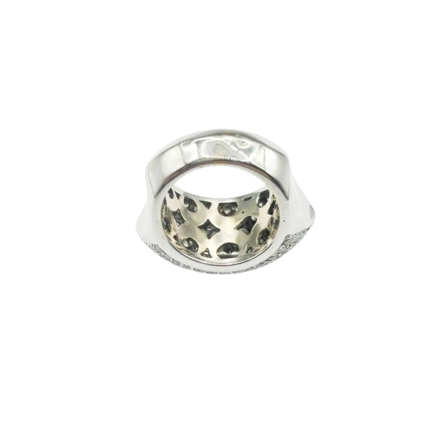 Bague Jonc en or gris et diamants - Castafiore