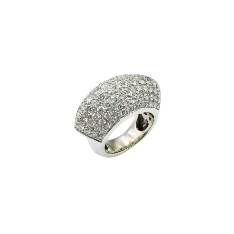 Bague Jonc en or gris et diamants - Castafiore