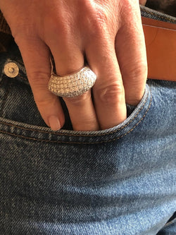 Bague Jonc en or gris et diamants - Castafiore