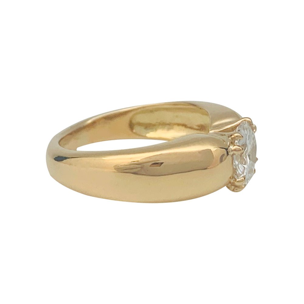 Bague jonc en or jaune, diamant 1,27 carat - Castafiore