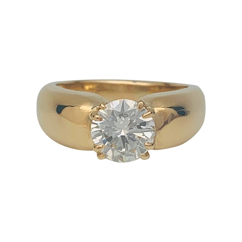 Bague jonc en or jaune, diamant 1,27 carat - Castafiore