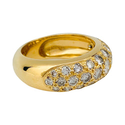 Bague jonc en or jaune, diamants - Castafiore
