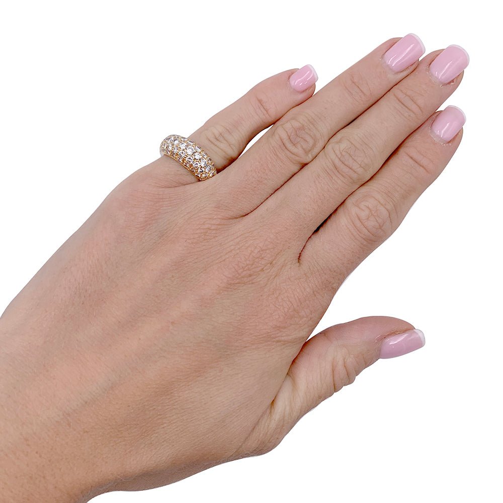 Bague jonc en or jaune, diamants - Castafiore