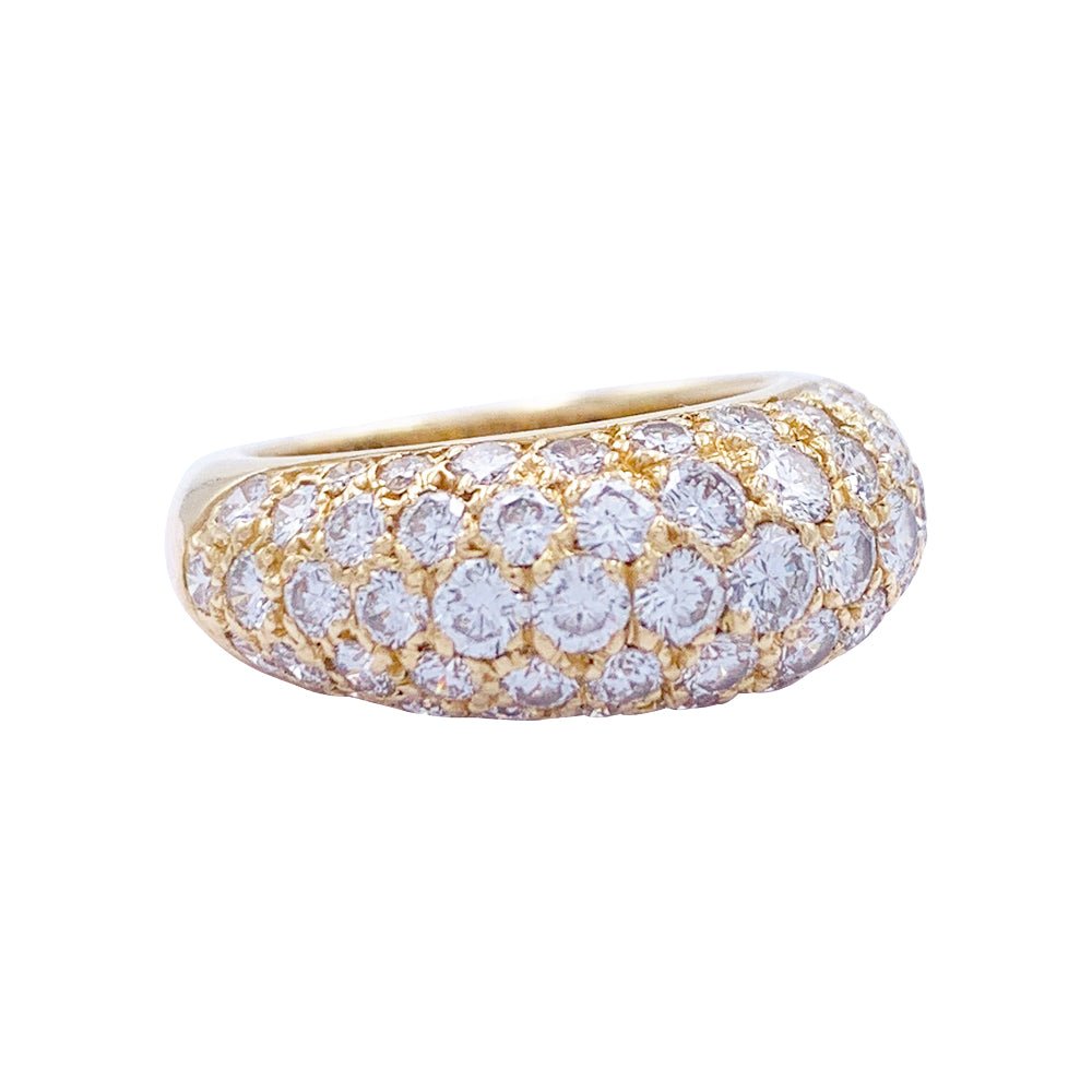 Bague jonc en or jaune, diamants - Castafiore