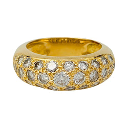 Bague jonc en or jaune, diamants - Castafiore
