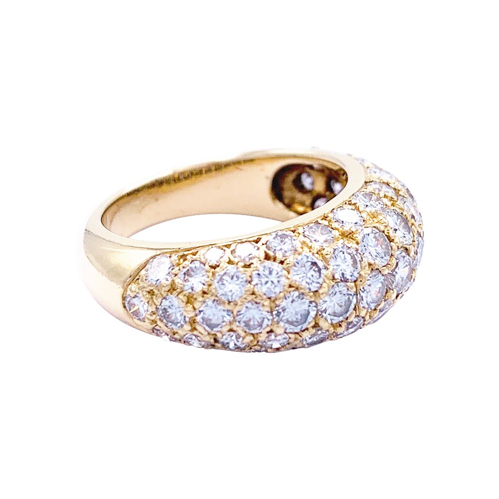 Bague jonc en or jaune, diamants - Castafiore