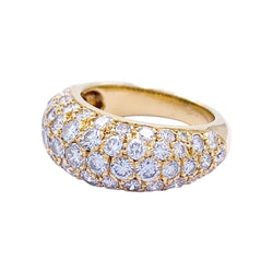 Bague jonc en or jaune, diamants - Castafiore