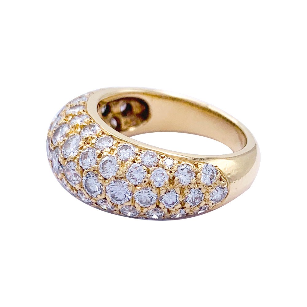 Bague jonc en or jaune, diamants - Castafiore