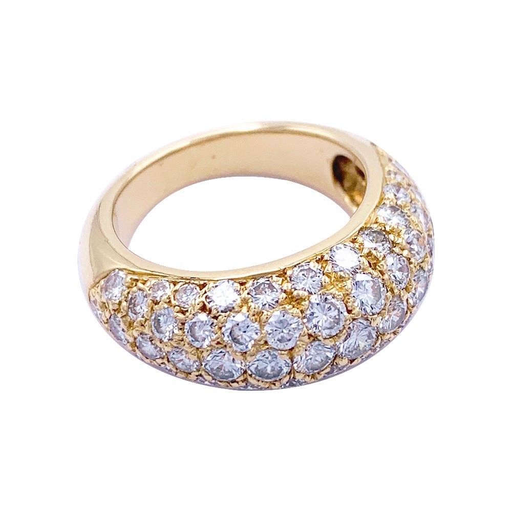 Bague jonc en or jaune, diamants - Castafiore