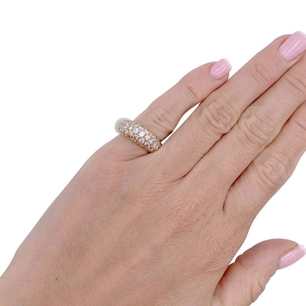 Bague jonc en or jaune, diamants - Castafiore