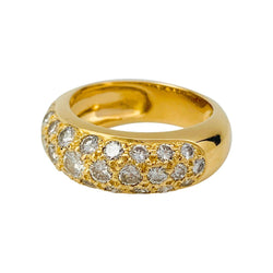 Bague jonc en or jaune, diamants - Castafiore