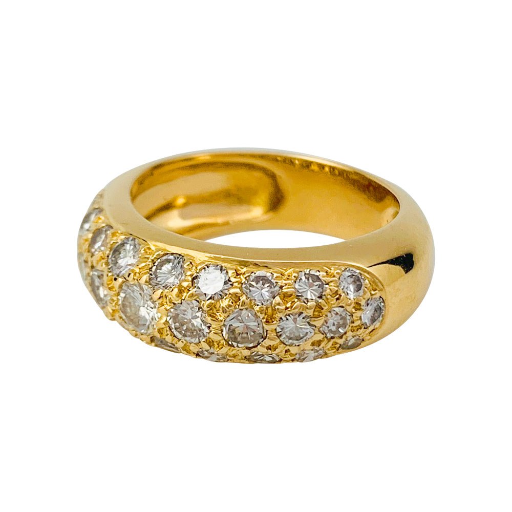 Bague jonc en or jaune, diamants - Castafiore