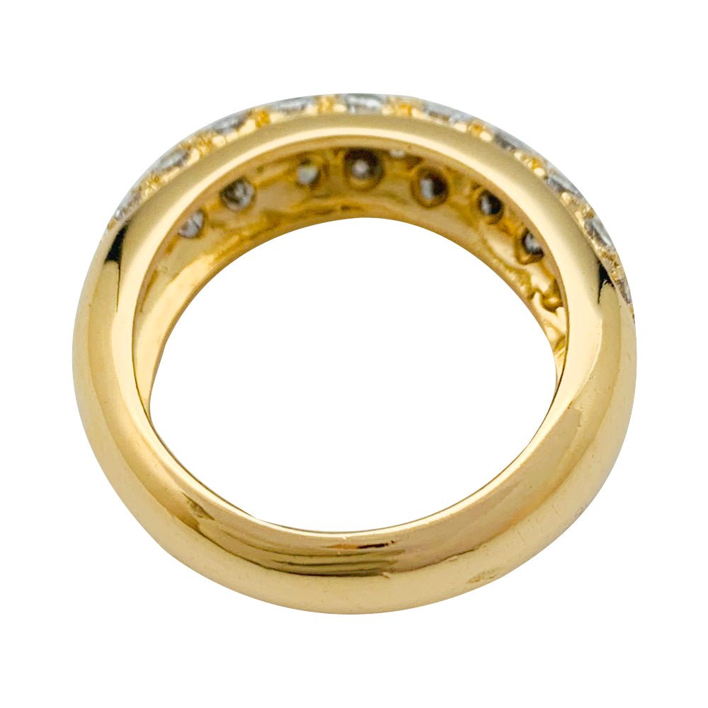 Bague jonc en or jaune, diamants - Castafiore