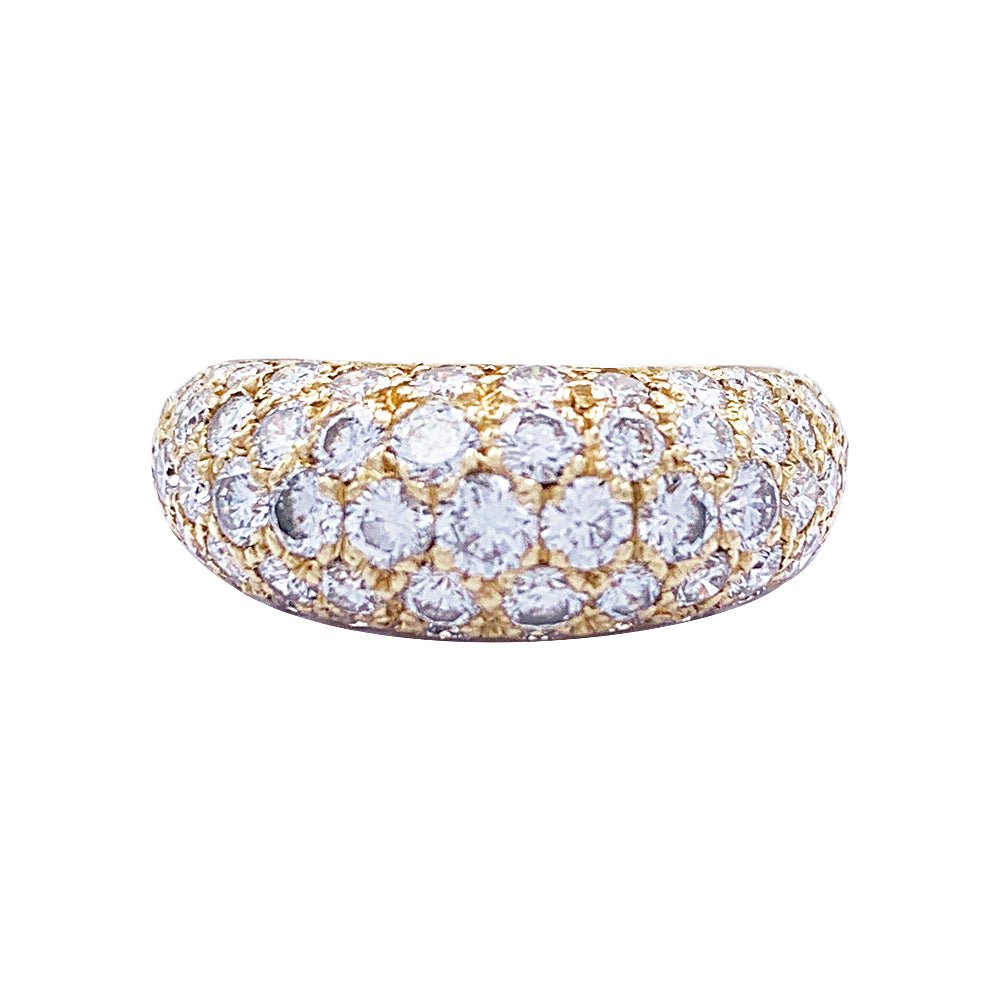 Bague jonc en or jaune, diamants - Castafiore